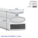 Magnetic Grey Shower Screen Seal 2000mm for Easy Installation