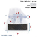 Magnetic Shower Screen Seal for 6mm to 8mm Glass (2000mm Length)