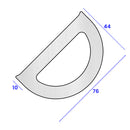 White PVC 3m D-Shaped Boat Fender – 76mm x 44mm