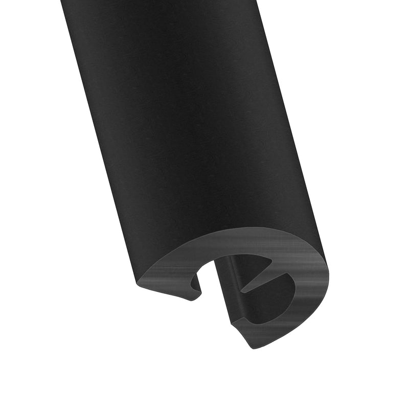 High-Quality Black PVC Easy Fit D Fender 53mm x 30mm for Boats & Marine Vessels