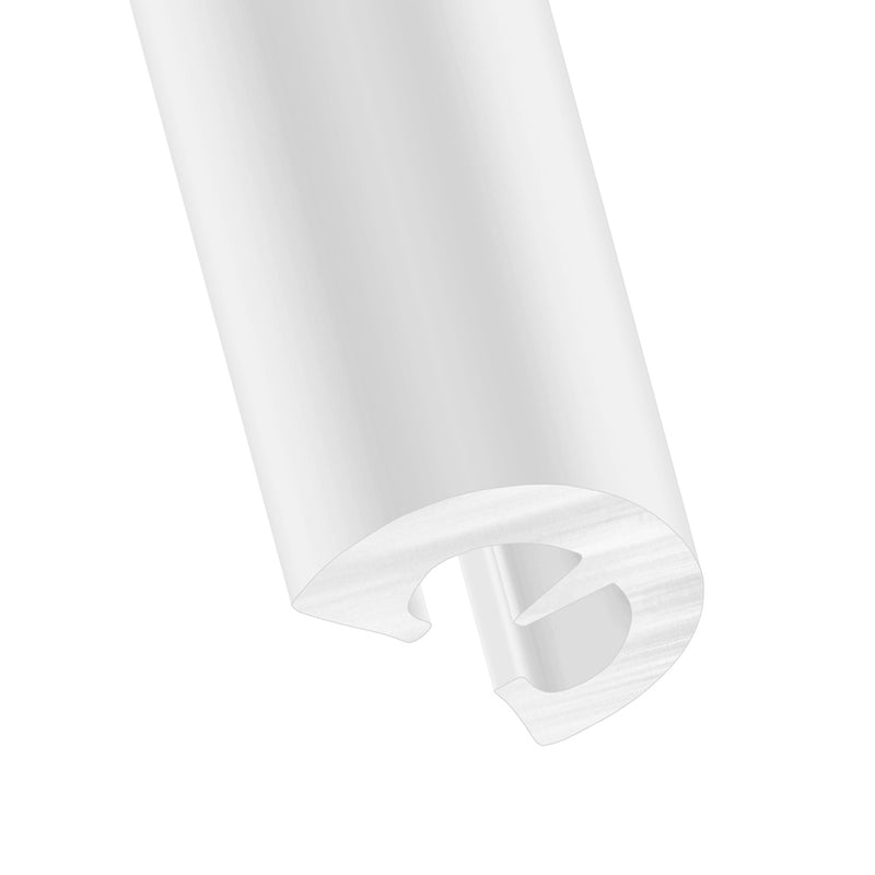 Premium White PVC Easy Fit D Fender 53mm Base x 30mm Height - 20m Coil