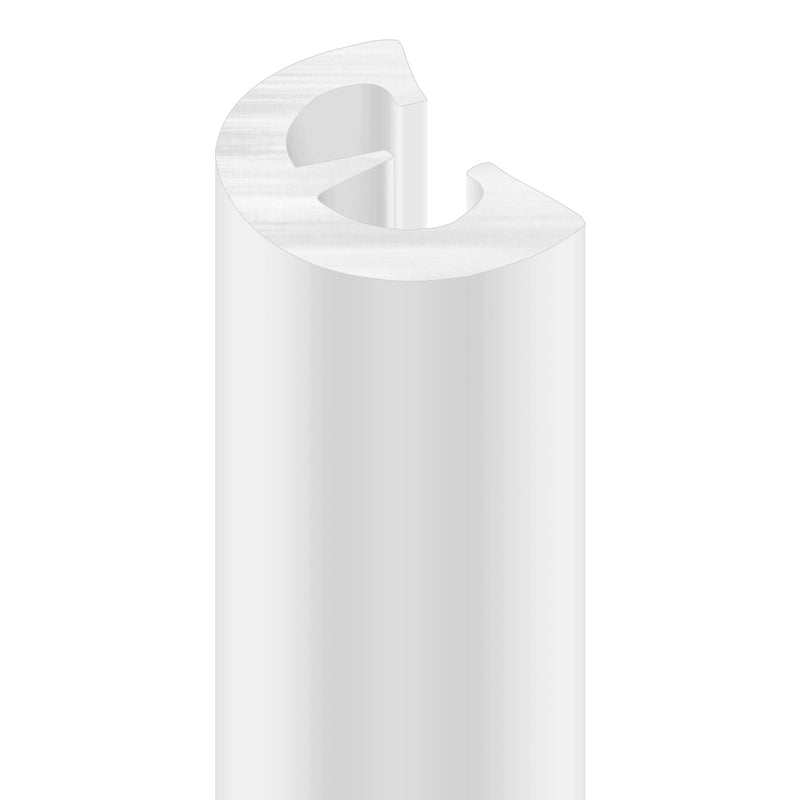 Premium White PVC Easy Fit D Fender 53mm Base x 30mm Height - 20m Coil