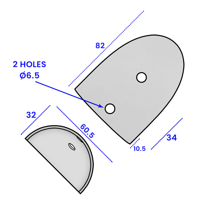 Pre-Drilled Stainless Steel End Cap for Easy Fit D Fender System