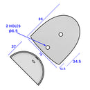 Pre-Drilled Stainless Steel End Cap for 65mm D Fender Base