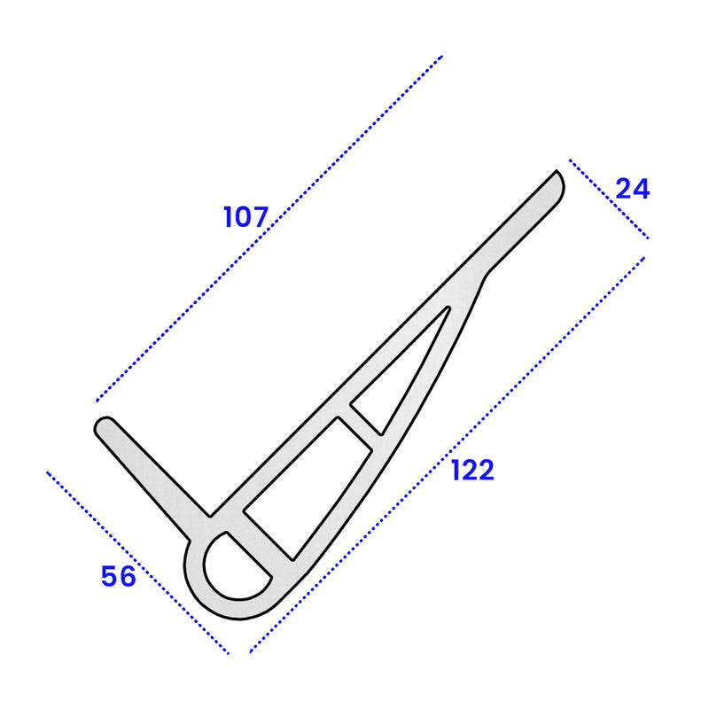 Shock-Absorbing White PVC Pontoon Fender – 56mm x 122mm