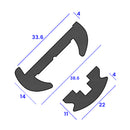 Black PVC Marine Fender With Concealed Fixing – 3.65m