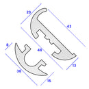 Heavy-Duty White PVC Fender with Insert – 48mm x 23mm