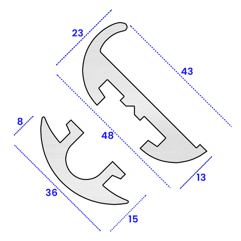 Heavy-Duty White PVC Fender with Insert – 48mm x 23mm