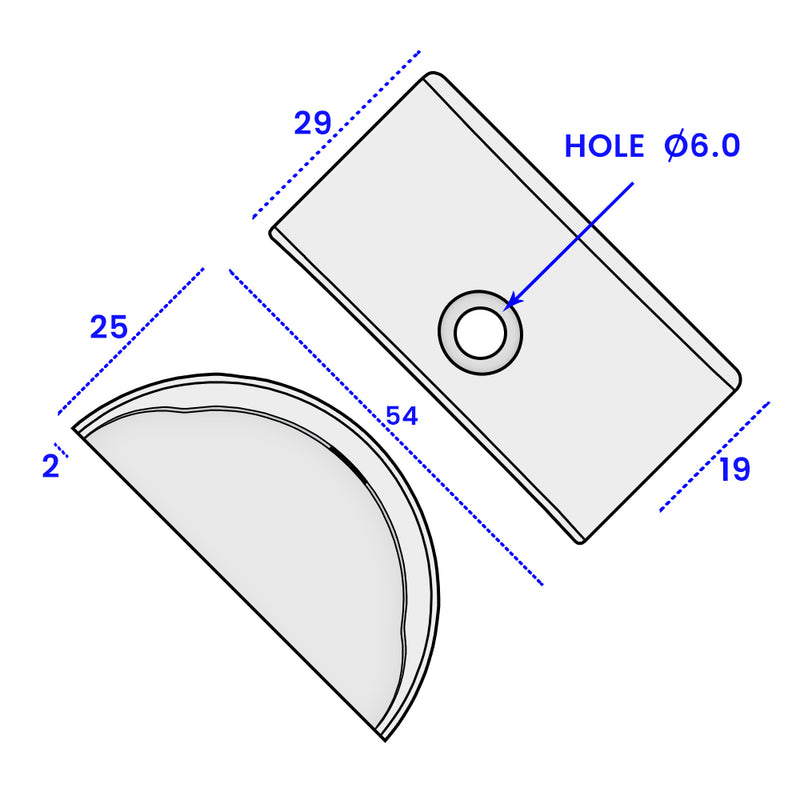 White Polypropylene End Cap for Boat Fendering – 48mm x 23mm