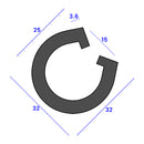 Durable Black PVC U Fender for Boats 32mm x 13mm - 15m Coil