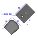 Durable Black Plastic End Cap for 32mm x 36mm PVC U Fenders