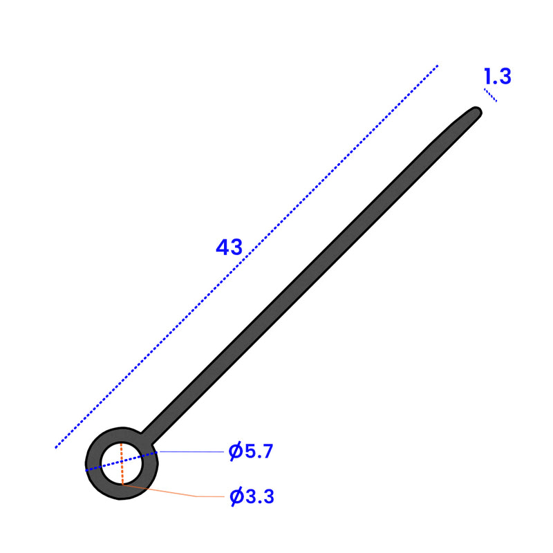 Plastic Wing Piping - 5.7mm Diameter Bulb with 37mm Tail for Automotive Sealing