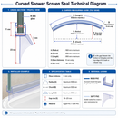 Pre-Curved Shower Screen Seal for Easy Installation (850mm)