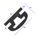 High-Quality Black EPDM Replacement Insert 24mm x 14mm for Fenders & Rails