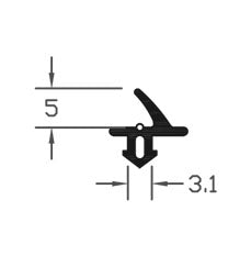 Heavy Duty Black TPE Flipper Gasket Seal For Commercial Use - 300m