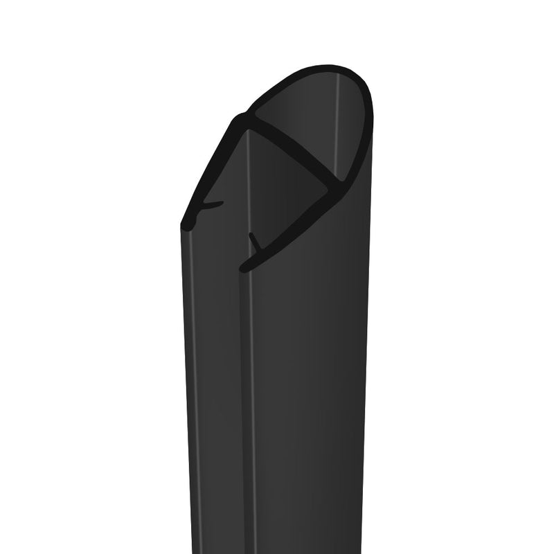 Clear PVC Seal for Bath Black Shower Screens Fits 4mm-6mm Glass