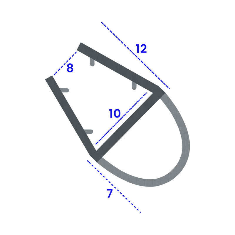 Black Shower Seal for 8-10mm Glass – Ideal for Sealing Gaps from 3mm to 7mm