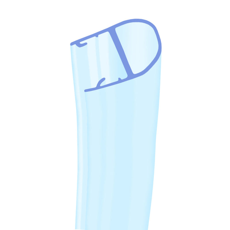 Clear PVC Shower Seal for Curved Glass No Adhesive Needed