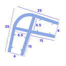 Clear Corner Piece Seal for 90° Glass Joints - 800mm to 2000mm