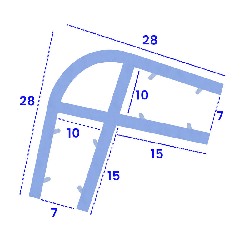 Premium Clear Glass Seal 90° Corner for 8mm 9mm & 10mm Glass