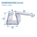 High Quality Rigid PVC Shower Screen Seal for Straight Glass (Lengths of 800mm to 2000mm)