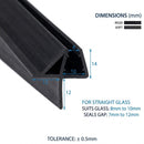 High Quality Shower Screen Seal for Straight Glass Installation (2000mm)
