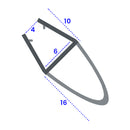 Black Shower Seal For Straight Glass Seals Gaps from 11mm to 16mm