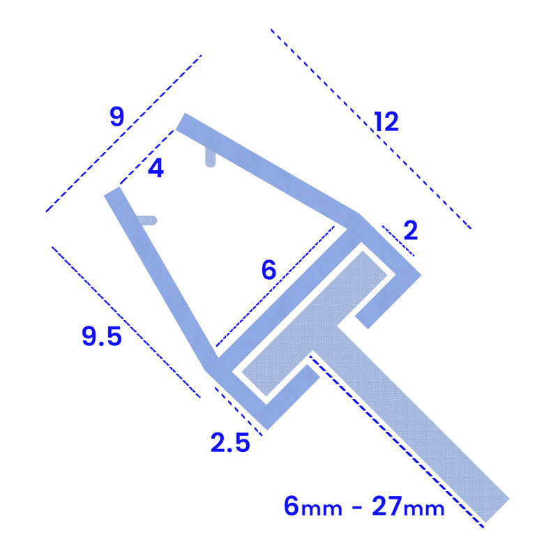 PVC U Section Seal for Shower/Bath Screens – Perfect for Straight Glass