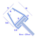 Versatile Shower Seal for Straight Glass 4mm to 6mm Thickness Compatible