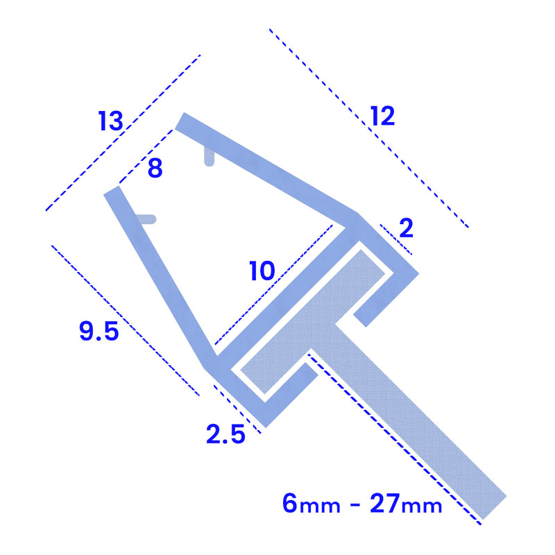 Rigid PVC Shower Seal – Perfect for 10mm Straight Glass Panels