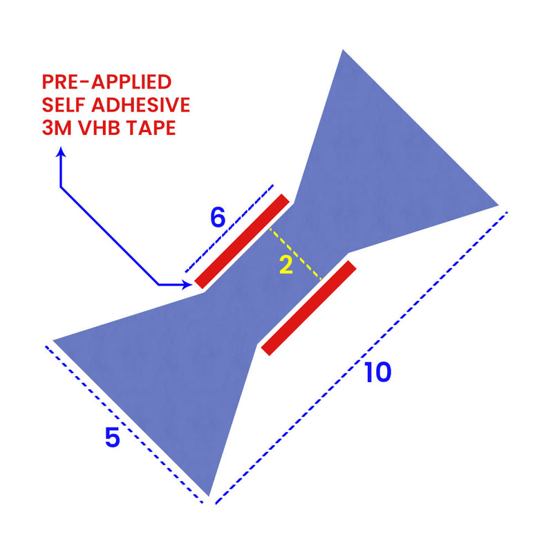 Premium 10mm Glass Seal Clear Self-Adhesive with 3M VHB for Strong Bond