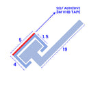 Self-Adhesive Shower Screen Seal for Straight Glass Installation (800mm, 900mm, 1400mm, 2000mm)