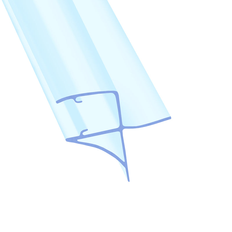 Clear PVC Shower Seal Fits 3mm-4mm Glass and Seals 7mm-12mm Gaps