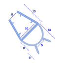 High-Quality Rigid PVC Shower Screen Seal for Straight Glass (Lengths of 800mm, 900mm, 1400mm, 2000mm)