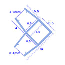 High Quality Clear Shower Screen Seal for 3-4mm Glass (800mm, 900mm, 1400mm, 2000mm)