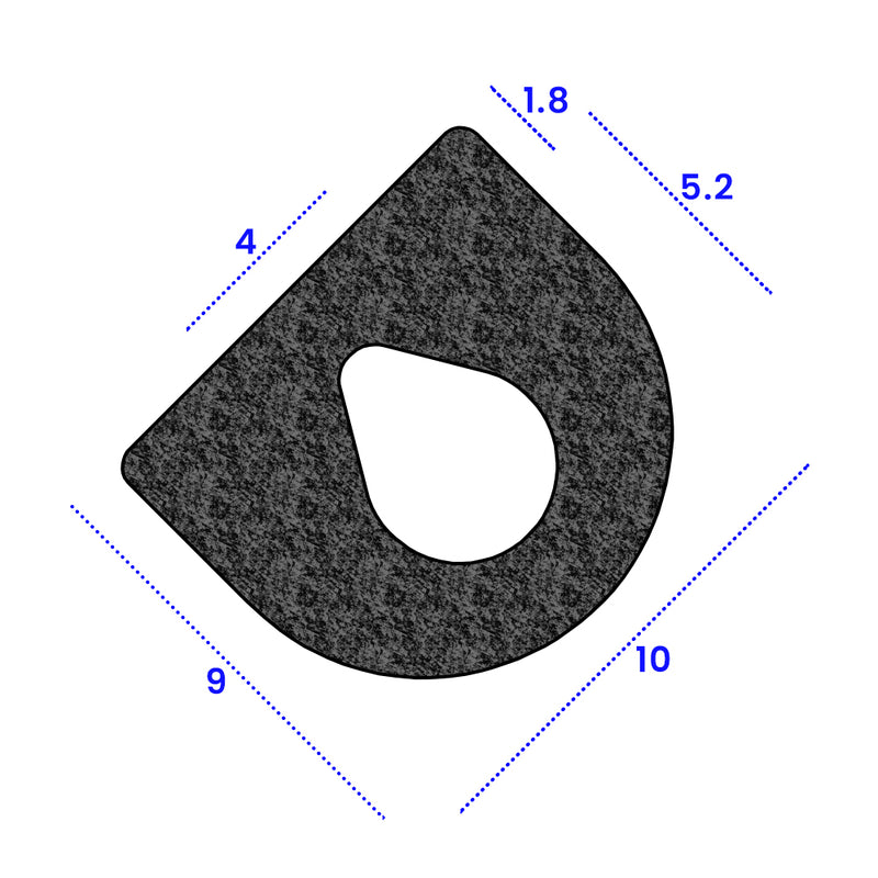 Closed-Cell Sponge D Seal 10mm x 9mm Waterproof, Airtight & Durable – Per Metre