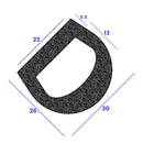 High-Compression EPDM D-Shaped Seal 30mm x 26mm Durable & Leakproof