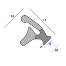 EPDM Co-Extrusion Seal for Jaguar XJ6 Series 2 – Smooth Skin – 24mm x 33mm
