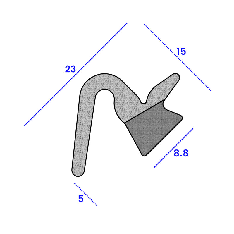 Versatile 23mm x 15mm Sponge Seal for Automotive and Industrial Applications