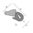EPDM Sponge Side Window Seal for Mini – 14mm x 21mm, Sold Per Metre