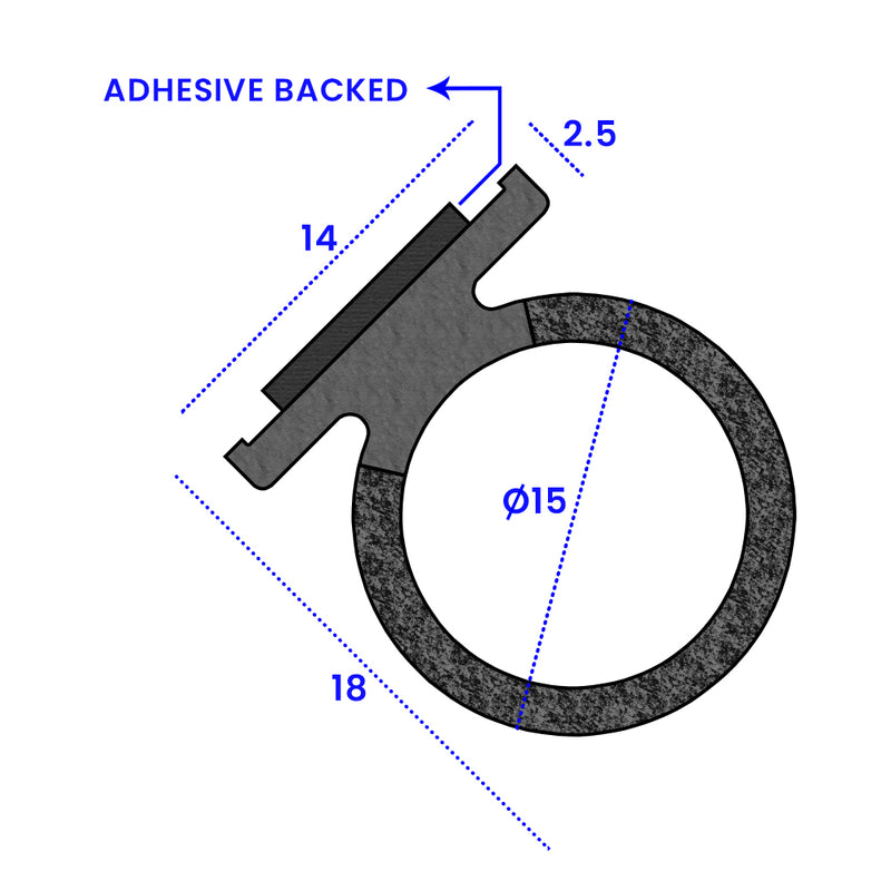 High-Quality Sponge Bulb Seal 14mm x 18mm Strong Adhesive Perfect For Doors, Lockers & Enclosures