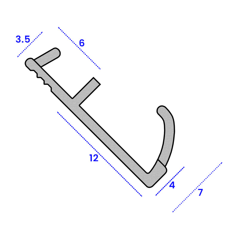 White 12mm Flat Flipper Weatherseal Stop Drafts &amp; Leaks Easy Insertion - Per Metre