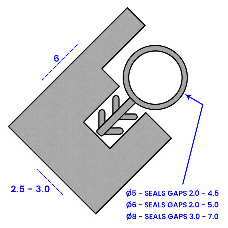 White Bubble Weather Seal 5mm Bulb for Timber Frames - Per Metre