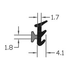 High Quality Aluminium Black TPE E-Gasket Seal - 230m