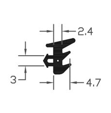 Heavy Duty UPVC Black TPE E-Gasket Seal - 100m