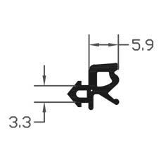 High Impact UPVC Black TPE E Gasket Seal - 250m