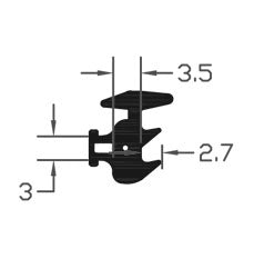 High Performance TPE Black Weatherproof E Gasket Seal - 150m