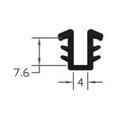 Heavy Duty PVC Black U Channel Gasket Seal For Doors & Windows - 175m