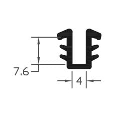 Heavy Duty PVC Black U Channel Gasket Seal For Doors & Windows - 175m