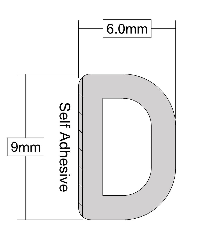 Self-Adhesive 5m EPDM D Profile Rubber Draught Strip For Long Lasting Protection